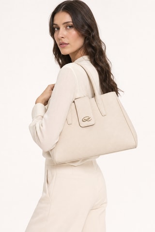 Leren Handtas Zélie - Ecru