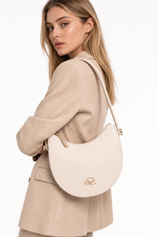 Leren Trendy Handtas Sirocco - Ecru