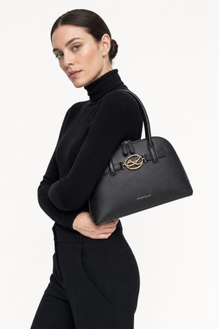 Leren Handtas Rocaille - Zwart