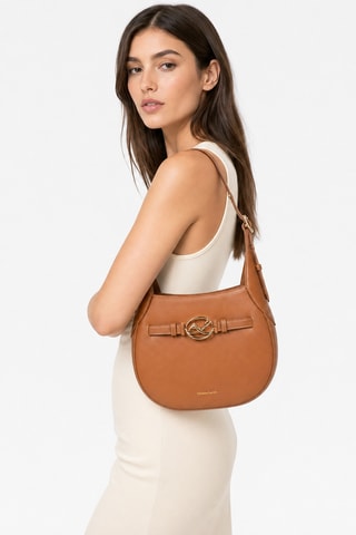 Leren Trendy Handtas Rocaille - Bruin