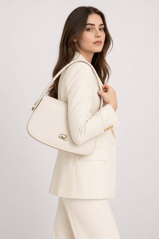 Leren Handtas Sirocco - Ecru