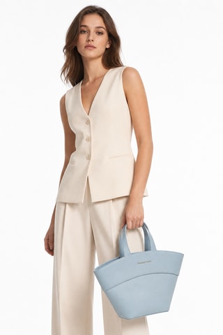 Leren Shopper Mielys - Lichtblauw