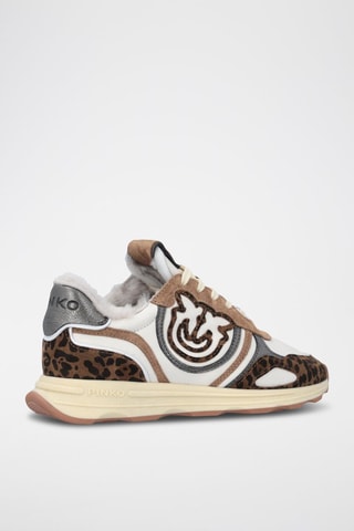 Zapatillas forradas de piel Zoe 01 - Blanco y marrón