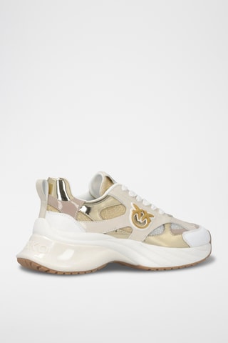 Zapatillas de piel con plataforma - Gris