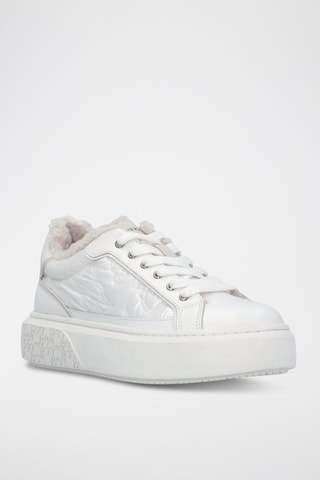 Zapatillas forradas de piel con plataforma Yoko 21 - Blanco