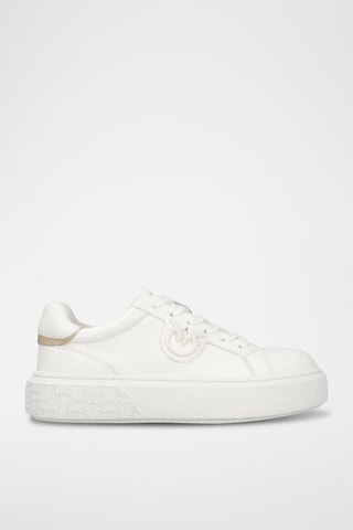 Zapatillas de piel con plataforma - Blanco