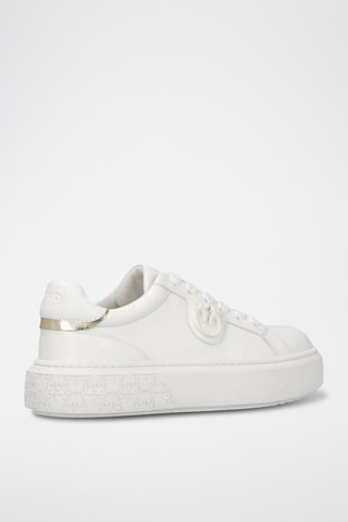 Zapatillas de piel con plataforma - Blanco