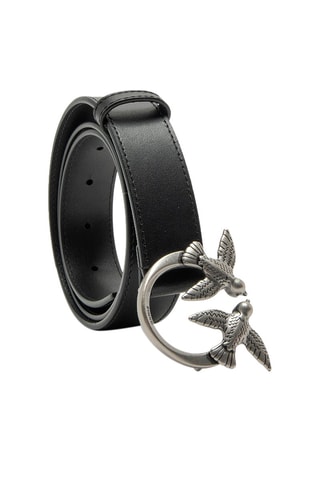 Cinturón de piel Love Berry - Negro