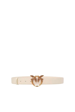 Cinturón de piel Love Berry - Blanco