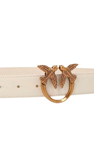 Cinturón de piel Love Berry - Blanco