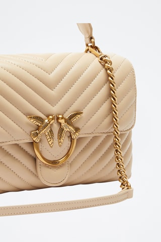 Bandolera de piel Love Puff Classic - Beige