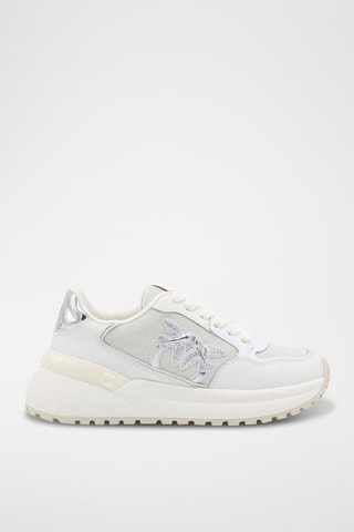 Zapatillas de piel de cuña - Blanco