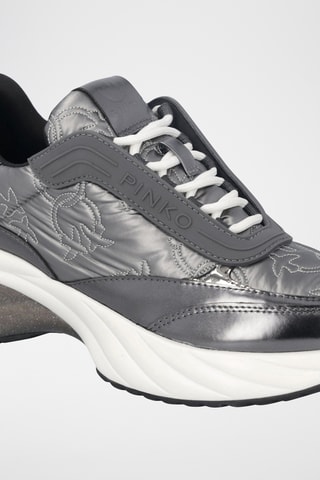 Zapatillas de piel de cuña - Gris
