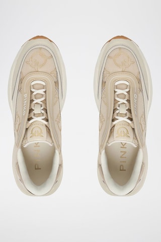 Zapatillas de piel bovina con plataforma - Beige