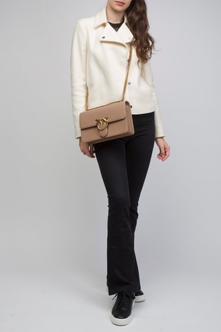 Bandolera de piel - Beige