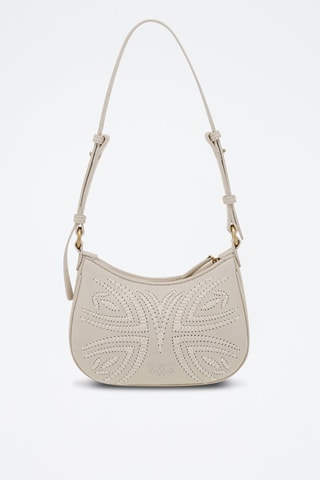 Bandolera de piel ovina Half Moon Baby - Dorado y blanco
