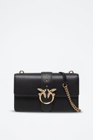 Bandolera de piel bovina Love Classic - Negro