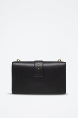 Bandolera de piel bovina Love Classic - Negro