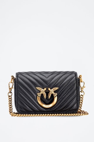 Bandolera de piel ovina Love Click Micro - Negro