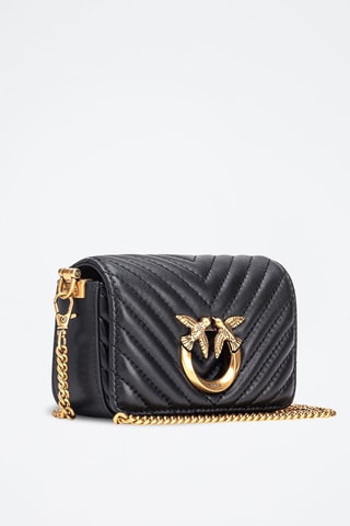 Bandolera de piel ovina Love Click Micro - Negro