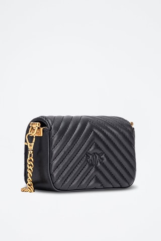 Bandolera de piel ovina Love Click Micro - Negro