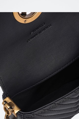 Bandolera de piel ovina Love Click Micro - Negro