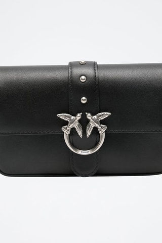 Bandolera de piel - Negro