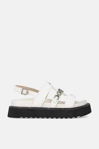 Sandalias con plataforma de piel Kate 06 - Beige