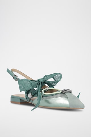 Bailarines de piel de tacón Gianira 30 - Verde