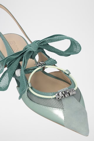 Bailarines de piel de tacón Gianira 30 - Verde