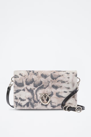 Bolso de mano de piel Love - Beige y negro