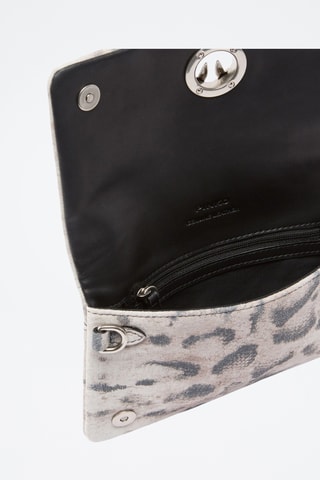 Bolso de mano de piel Love - Beige y negro