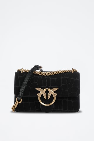 Bandolera de piel Mini Love - Negro