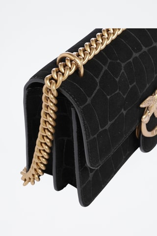Bandolera de piel Mini Love - Negro