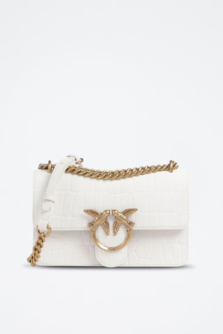 Bandolera de piel Mini Love - Blanco