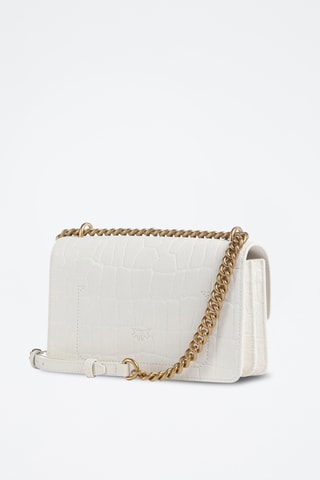 Bandolera de piel Mini Love - Blanco