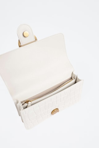 Bandolera de piel Mini Love - Blanco