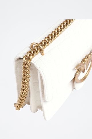 Bandolera de piel Mini Love - Blanco