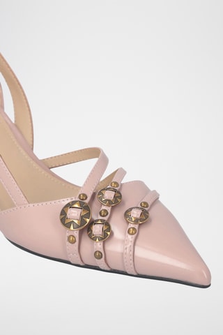 Zapatos con brillo de tacón Gloria 16 - Beige