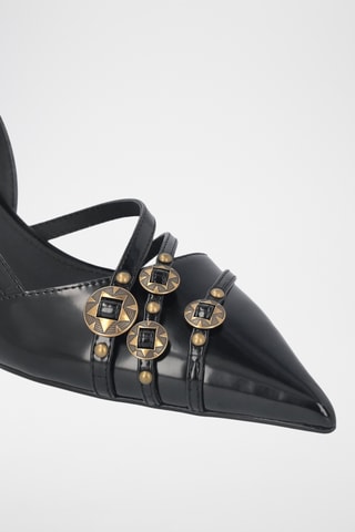Zapatos con brillo de tacón Gloria 16 - Negro