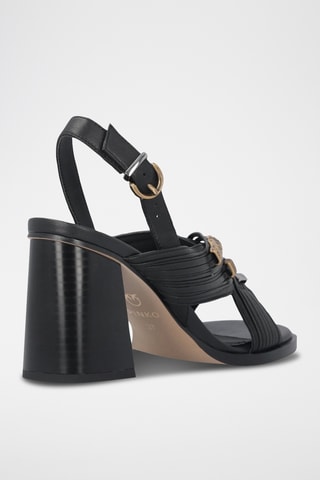 Sandalias de piel de tacón Lara 05 - Negro