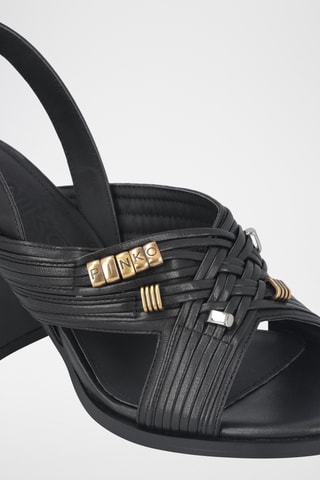 Sandalias de piel de tacón Lara 05 - Negro
