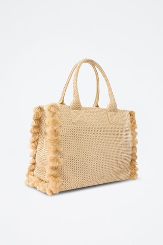 Bolso shopper Medium Beach - Blanco, amarillo y rojo