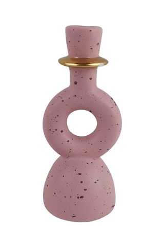 Portavelas de cerámica Pink & Cozy - 17 cm - Rosa