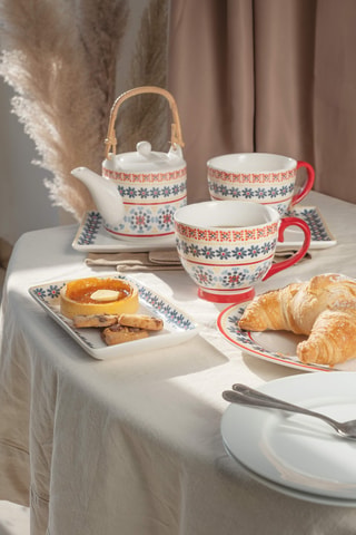 Bandeja de porcelana de New Bone China Gardeny - 19 x 11,5 x 2 cm
