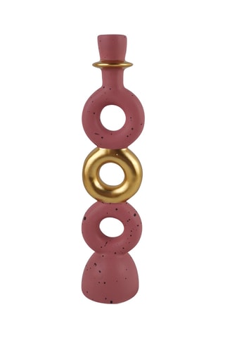 Portavelas de cerámica Pink & Cozy - 30 cm - Rosa