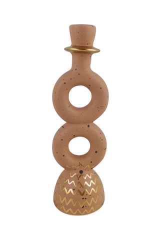 Portavelas de cerámica Pink & Cozy - 24 cm - Camel
