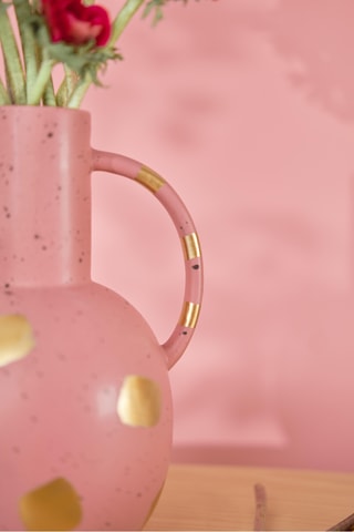 Jarrón de cerámica Pink & Cozy - 21,5 cm - Rosa