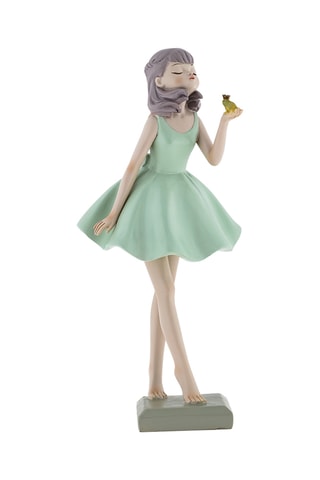 Estatua Dolls - 13,5 x 30,6 x 13,7 cm - Verde claro
