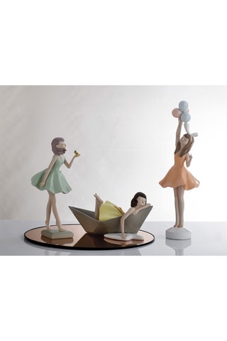 Estatua Dolls - 13,5 x 30,6 x 13,7 cm - Verde claro